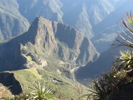 A nice shot down looking at Machu Picchu.