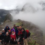 The team at the Machu Picchu Sun Gate.
