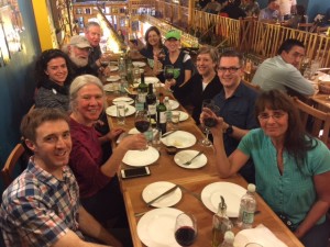 The team at dinner last night in Punta Arenas.