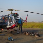Loading the heli in Kathmandu (Eric Simonson)