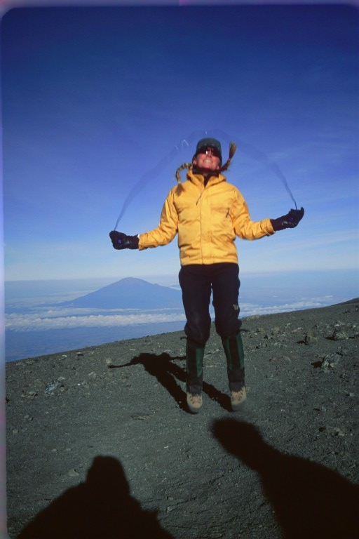 "Jumping for Joy" on the summit of Kilimanjaro