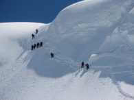 Climbing to Camp 2 through the ice cliff (Greg Vernovage)