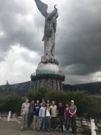 Team at the Monument to the Virgin of Quito
