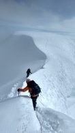 Coming off the summit of Cayambe.
