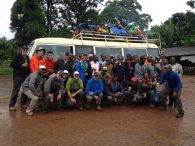 Craig John and his IMG Kili Team back to Mweka Gate, ready to head down to Moshi (Craig John)