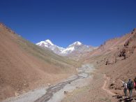 Above the Relinchos River with Aconcagua and Ameghino in the Distance (Peter Bilodeau)