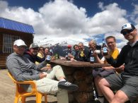 At Cheget Ski Area toasting their success (Jonathan Schrock)