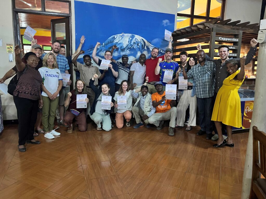 Happy September KIli climbers with their summit certificates(Max Bond)