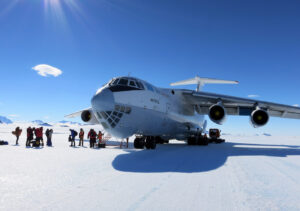 The blue ice runway of Patriot Hills Photo G Vernovage