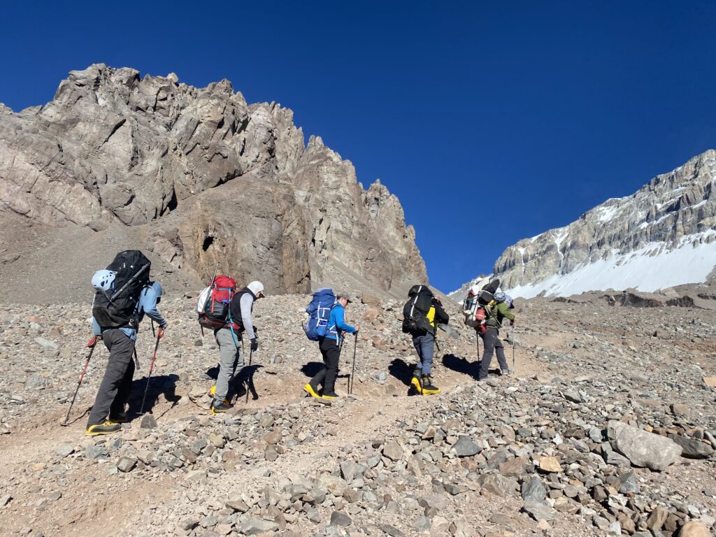 The IMG team ascends to Camp 1 (Tyler Nachand)