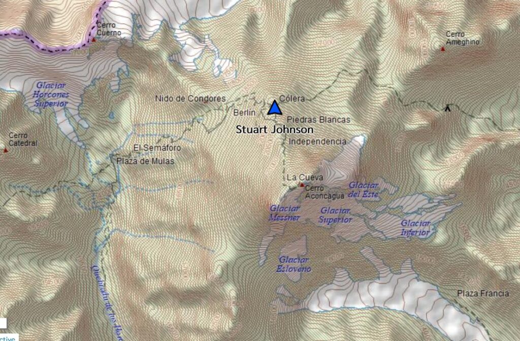 Location of Colera high camp