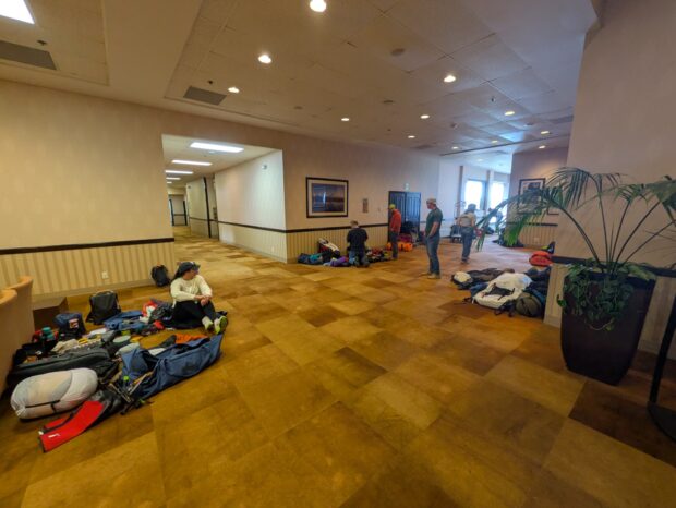 Group 3 Gear Check at the Lakefront Hotel in Anchorage