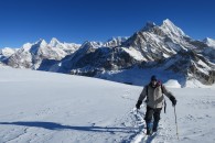 Eric with Everest in background above Mera La