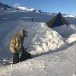 Snow Walls Protect the Cook Tent from Harsh Winds (Conrad Wharton)