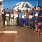 All cleaned up back at the hotel with summit certificates. Congratulations climbers! (Phunuru Sherpa)