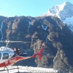Heli landing in Namche (Sonam Dorje Sherpa)
