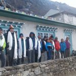 Trekking Team departing Phortse (Sonam Dorje Sherpa)