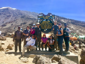 International Mountain Guides team in Barafu Camp on Kilimanjaro (Phunuru Sherpa)