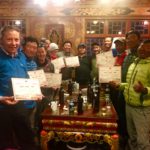 2019 Cho Oyu Team receiving their Summit Certificate (Phunuru Sherpa)