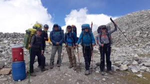 2019 Cho Oyu Team departing ABC (Kaji Sherpa)