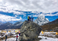 Training on the big rock at AD Base Camp (Phunuru Sherpa)