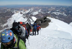 IMG climbers approach the summit of Aconcagua (Ben Kurdt)