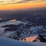 Looking down from near the summit of Mt Rainier (Riley Gilson)