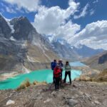 IMG Huayhuash trekkers at the 3 Lakes viewpoint near Siula Pass (Tyler Nachand)