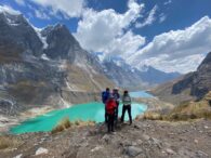 IMG Huayhuash trekkers at the 3 Lakes viewpoint near Siula Pass (Tyler Nachand)