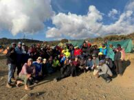 The whole group at Shira Camp 12,500' (Max Bond)