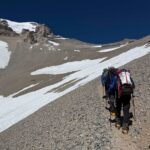 Looking up towards the Ameghino Col on the way to Camp 2 (Stu Johnson)