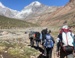 On the trail Aconcagua in the background (T Nachand)