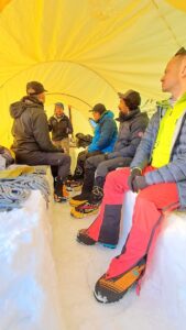 Tent time, and out of the weather. (K Firl)
