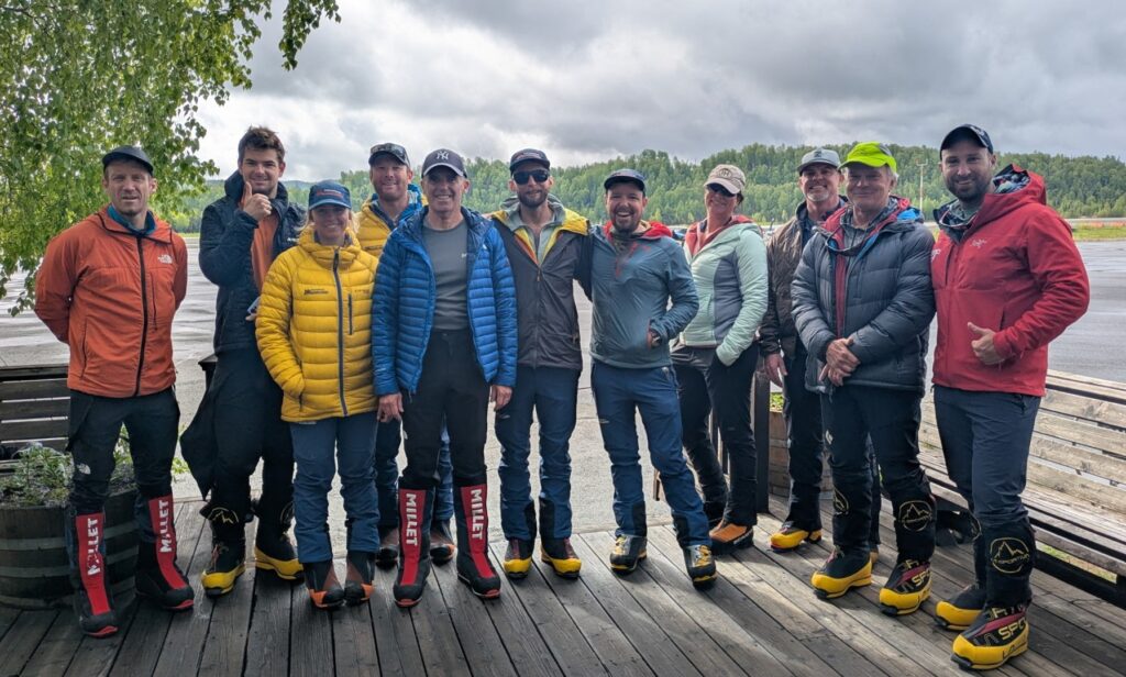 Team 3 led by Peter Dale ready to catch their flight in Talkeetna to the Kahiltna Glacier. (P Dale)