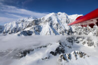 The view from the plane flying on to the Kahiltna Glacier in 2023